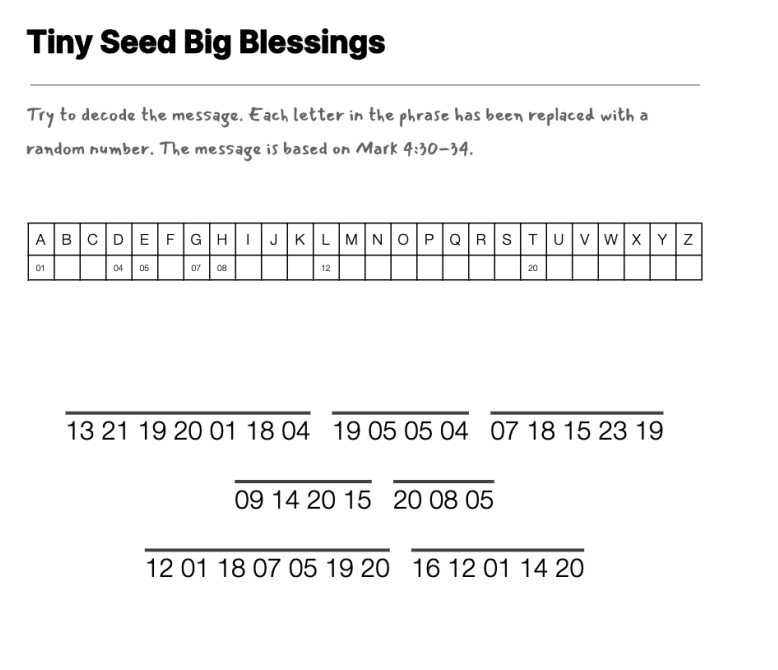 Parable of the Mustard Seed cryptogram